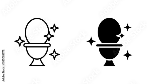 Toilet cleaning linear icon set. Bathroom cleaning. vector illustration on white background