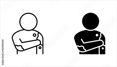 Skin cancer linear icon set. Dermatological diseases. vector illustration on white background