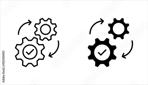 Automation linear icon set. Technology development icon, vector illustration on white background