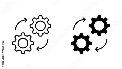 Automation linear icon set. Technology development icon, vector illustration on white background