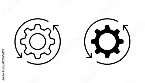 Automation linear icon set. Technology development icon, vector illustration on white background