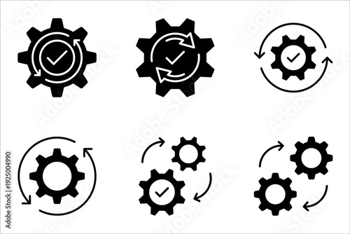Automation linear icon set. Technology development icon, vector illustration on white background
