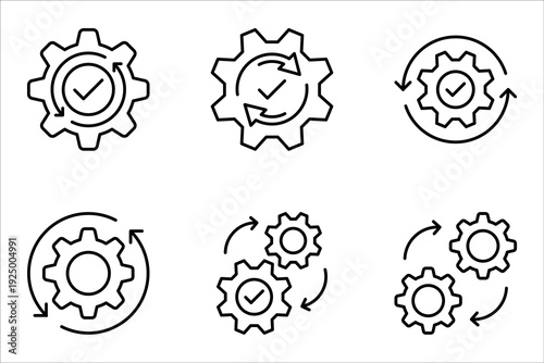 Automation linear icon set. Technology development icon, vector illustration on white background