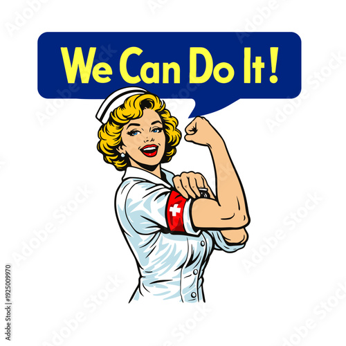 poster vector drawing of " we can do it! " doctor VERSION