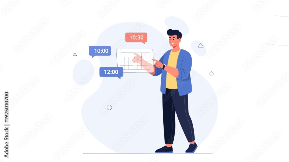 Obraz premium Man Planning Schedule, Time Management Concept, Calendar and To-Do List