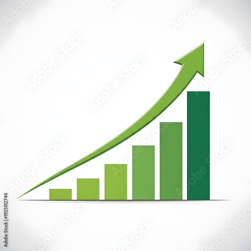 Green bar chart with upward trend arrow showing business growth Free Download Green bar chart with upward trend arrow showing business growth - GFXLoad