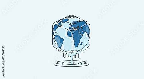 Melting Globe Sculpture on Display in Modern Art Gallery