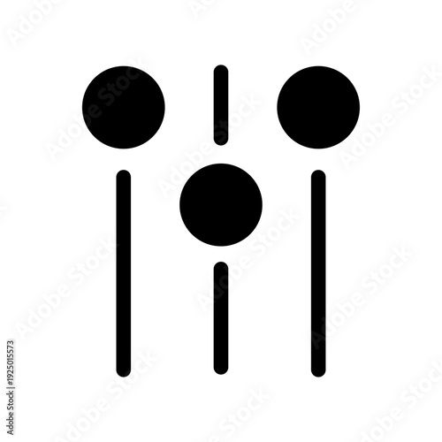 Settings Icon Vector, Control Slider Symbol, Adjust Configuration Linear Element for UI UX Design