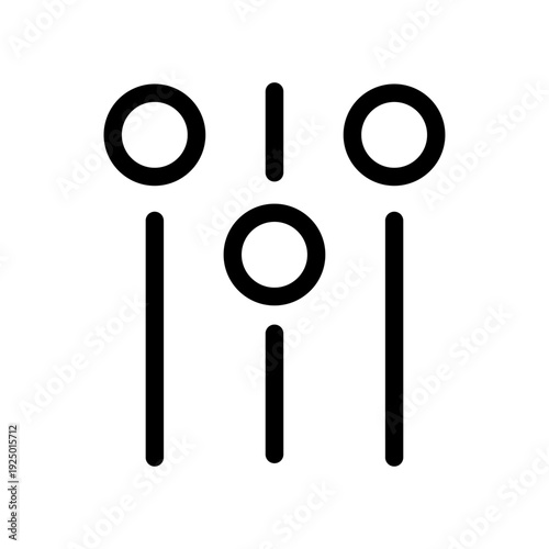 Settings Icon Vector, Control Slider Symbol, Adjust Configuration Linear Element for UI UX Design