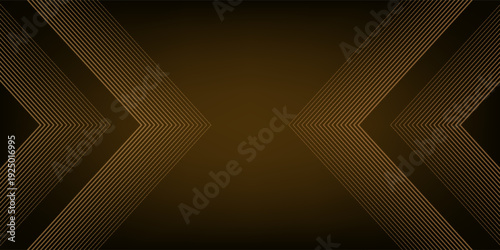 dynamic golden arc line technology design concept on black background