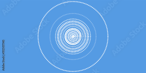 Azur blue abstract halftone radial background. Color geometric pattern. Grunge background as design element. Vector illustration.