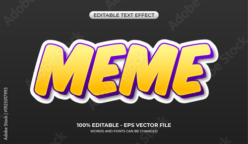 Minimalist text effect. Editable Meme text effect