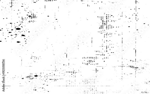 Halftone distressed overlay with rough textures. Abstract dotted pattern with grain effects.