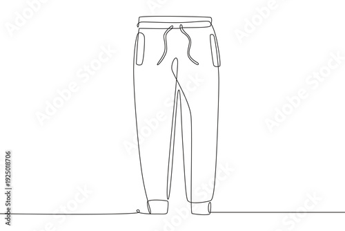 Urban joggers concept one-line drawing