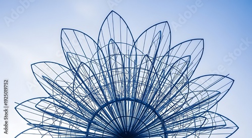 A blue flower shaped object on a white background
