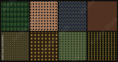 Art deco geometric pattern bundle set