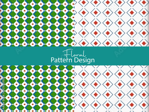 Vector watercolor painted flower. Hand drawn flower design elements isolated on white background, Mockup of 4 customizable repeatable patterns