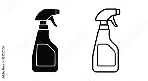 Two spray bottles in black and white side by side