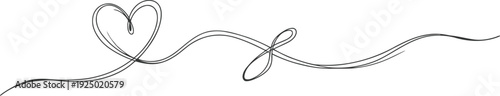 Elegant silver wire heart and infinity symbol connected by a flowing line