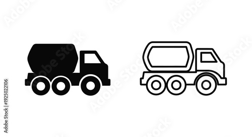 Two black and white icons depicting different types of trucks