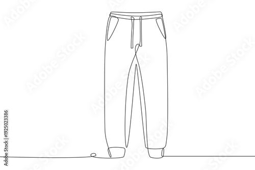 Urban joggers concept one-line drawing