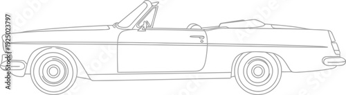 Sketch of a classic convertible car with the top down