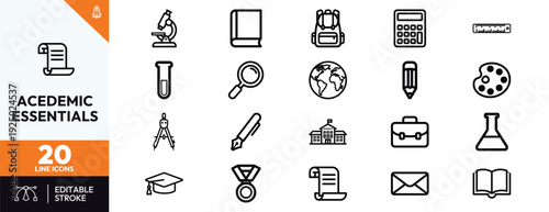 Academic Essentials Icons Set
