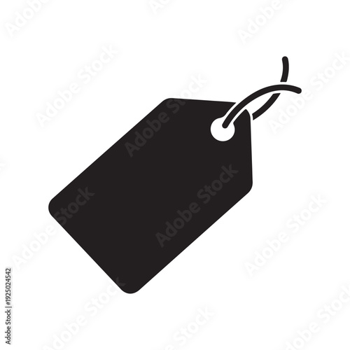 Black tag with string  blank label  price tag  empty label  tag icon  simple tag  black tag  label icon