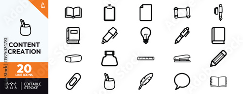 Content Creation Icons Set