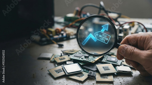 Global supply chain disruptions cause semiconductor tech shortage impacting inflation and market growth technology sector with rising demand