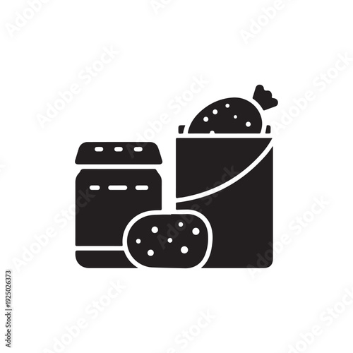 Blackandwhite illustration of cookies in a jar and on a plate  sweet treats  baked goods  dessert