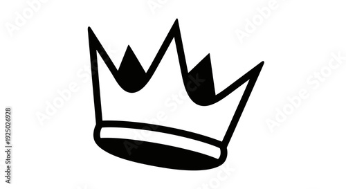 A simple black and white illustration of a crown on a white background.