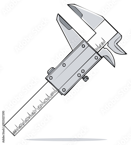 Precision measuring tool with sliding jaws and scale for accurate measurements
