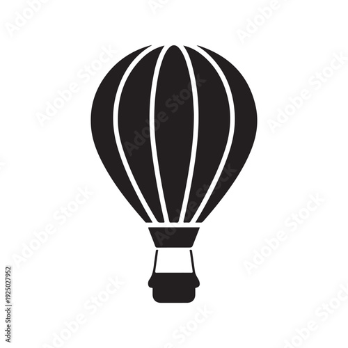 Blackhotairballoonicon  simplevectorgraphicofhotairballoon  aerialvehicle  transportationmethod