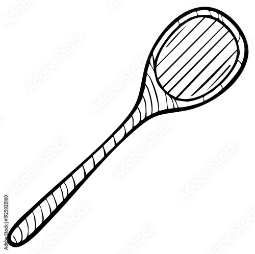 Hand-drawn Sketch of a Wooden Spoon with Diagonal Lines