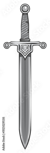 Medieval Knightly Sword Symbol Illustration