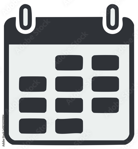 Minimalist calendar icon for scheduling, appointments, and planning.