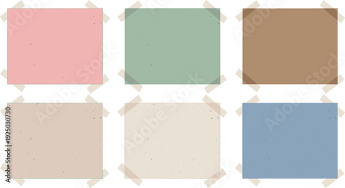 Blank Pastel Colored Note Papers with Adhesive Tape Corners for Bullet Journaling Planning Scrapbooking and Creative Office Stationery Backgrounds