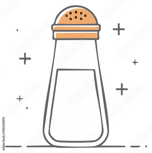 Simple salt shaker doodle illustration Kitchen condiment and seasoning icon
