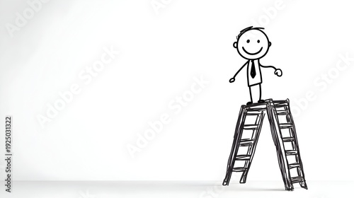 businessman climbing ladder