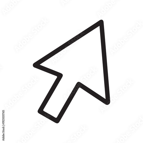Computer mouse pointer icon outline arrow cursor symbol for navigation and clicking on digital devices and user interfaces online  simple black line