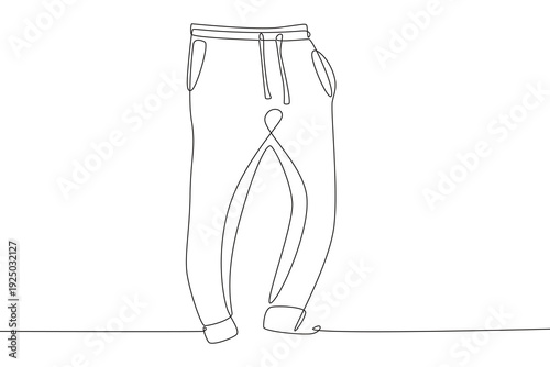 Urban joggers concept one-line drawing