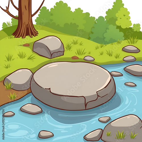 In nature a disk can refer to a round flat rock found near a river. It is usually smooth and has a diameter of a few inches. These disks are often. Cartoon Vector