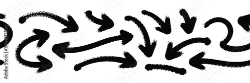 Abstract black and white directional arrows forming a continuous flow pattern. isolated on white background, Vector, illustration