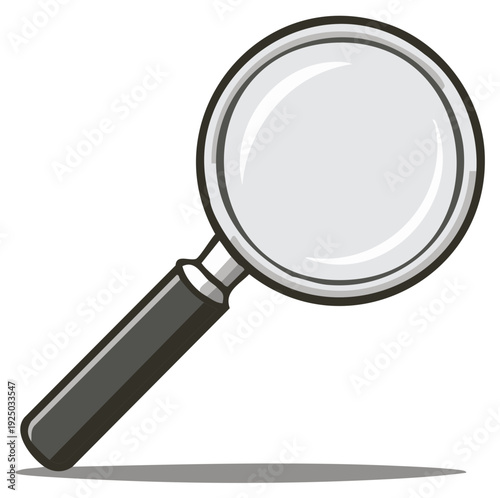 Magnifying glass with dark handle, a tool for close examination and discovery
