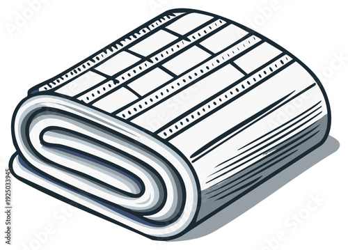 Folded Newspaper Stack Isolated on White Background Graphic Illustration