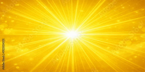 Abstract light background vector featuring a sunny orange sunburst with bright yellow rays and a warm summer glow for a hot sunrise wallpaper illustration