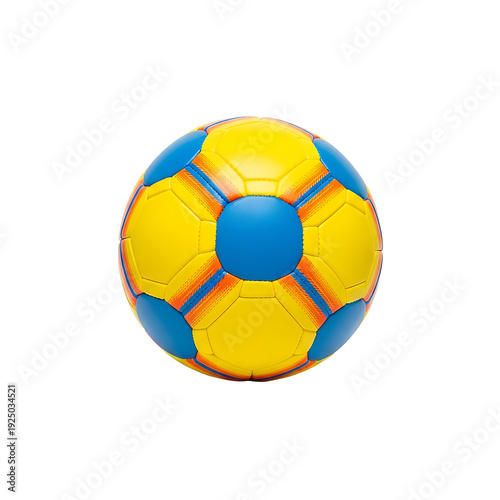 A colorful soccer ball on transparent background