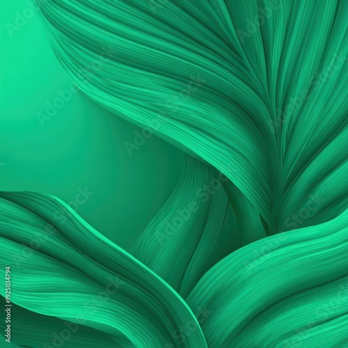 Fluid Green Abstract Leaf Pattern