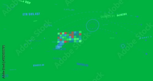 Wallpaper Mural Camera swing starting HUD rotating on transparent bg panels sliding, labels updating to show data Torontodigital.ca